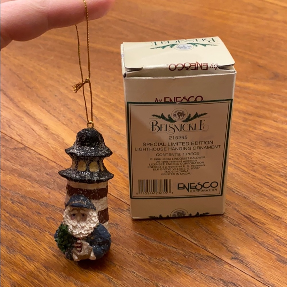 Enesco Belsnickle signed lighthouse ornament
